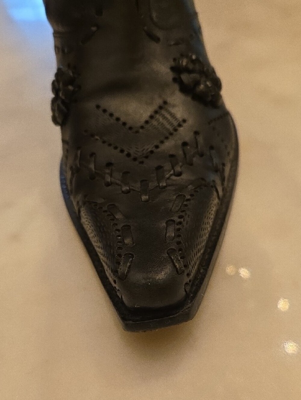 BCBGirls Black Leather  Boots with Side Zip - Picture 8 of 12